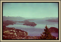 aerial-bariloche-lake-islands-mountain-panorama-colour-film-w2b - tirage encadre