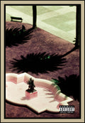 aerial-plaza-fountain-palm-shadows-overhead-colour-film-w2b - tirage encadre