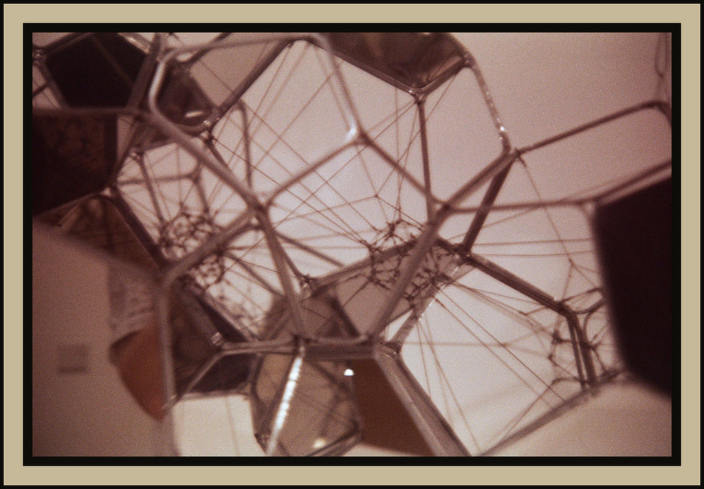 geodesic-dome-mesh-looking-up-sepia-film-w2b - tirage encadre
