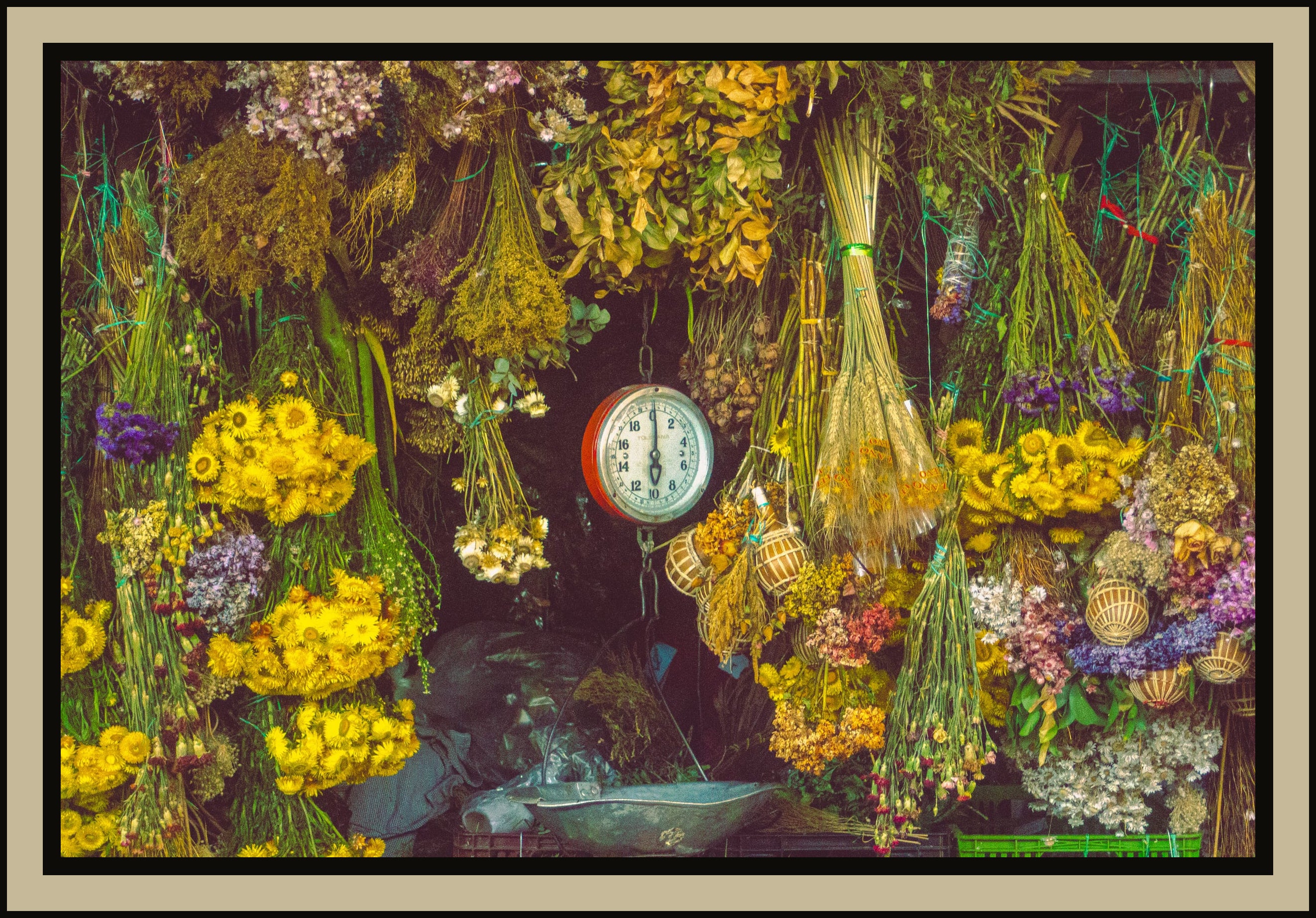 Marche aux fleurs - tirage encadre
